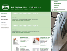 Tablet Screenshot of betonwerk-wismann.de
